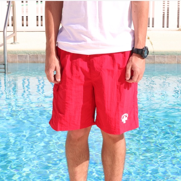 Other - M Lifeguard Shorts Swim Trunks Red M Men’s lined